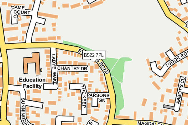BS22 7PL map - OS OpenMap – Local (Ordnance Survey)