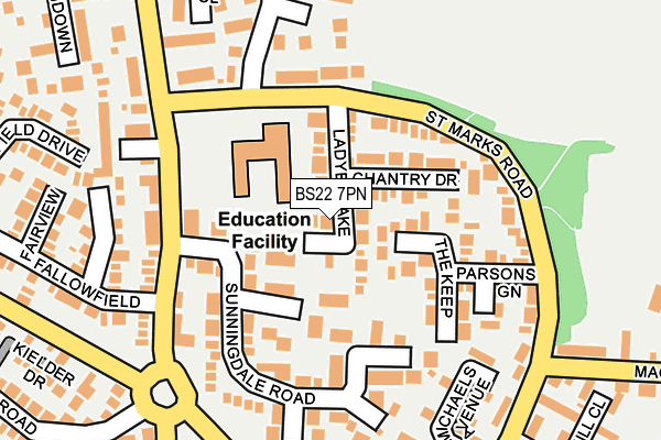 BS22 7PN map - OS OpenMap – Local (Ordnance Survey)