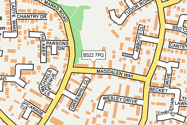 BS22 7PQ map - OS OpenMap – Local (Ordnance Survey)