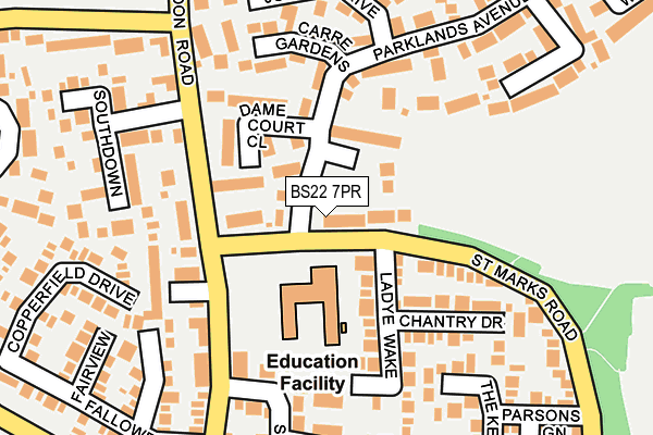 BS22 7PR map - OS OpenMap – Local (Ordnance Survey)