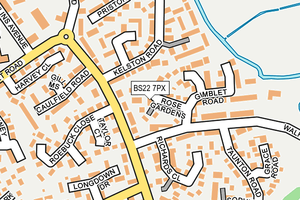 BS22 7PX map - OS OpenMap – Local (Ordnance Survey)