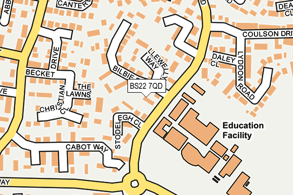 BS22 7QD map - OS OpenMap – Local (Ordnance Survey)