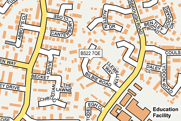 BS22 7QE map - OS OpenMap – Local (Ordnance Survey)
