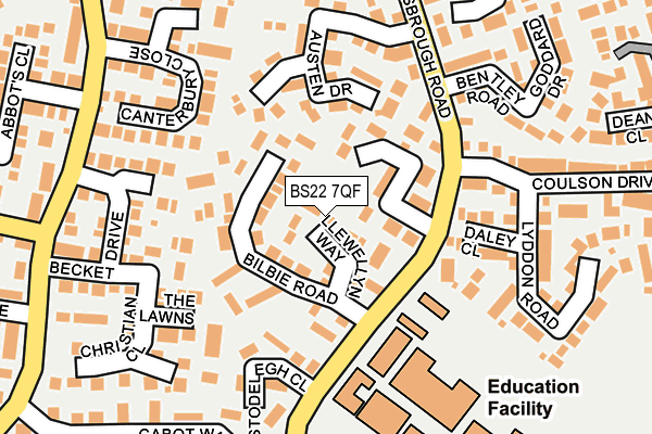 BS22 7QF map - OS OpenMap – Local (Ordnance Survey)