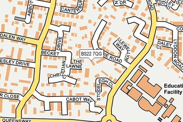 BS22 7QG map - OS OpenMap – Local (Ordnance Survey)