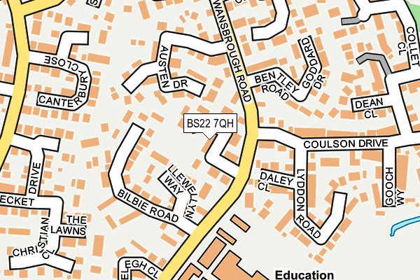 BS22 7QH map - OS OpenMap – Local (Ordnance Survey)