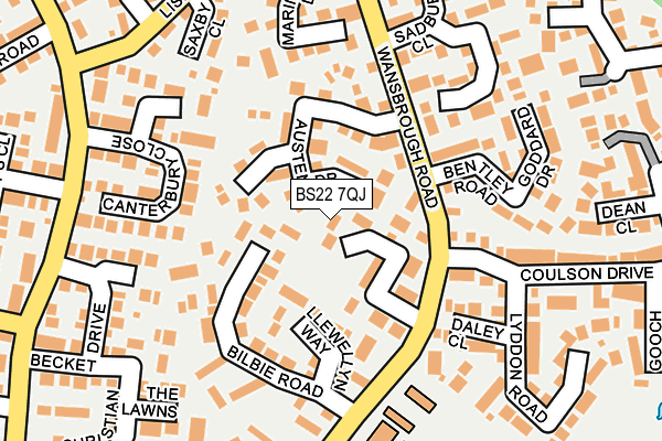 BS22 7QJ map - OS OpenMap – Local (Ordnance Survey)