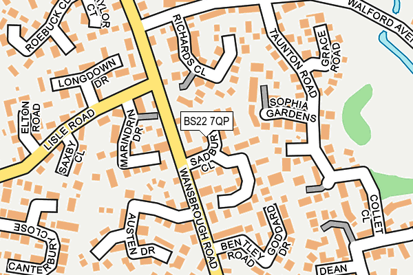 BS22 7QP map - OS OpenMap – Local (Ordnance Survey)