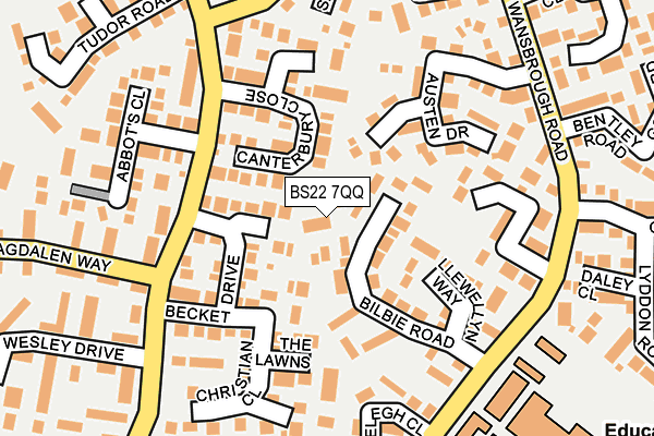 BS22 7QQ map - OS OpenMap – Local (Ordnance Survey)