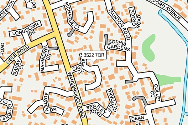 BS22 7QR map - OS OpenMap – Local (Ordnance Survey)