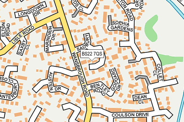 BS22 7QS map - OS OpenMap – Local (Ordnance Survey)