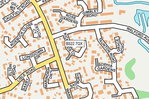 BS22 7QX map - OS OpenMap – Local (Ordnance Survey)
