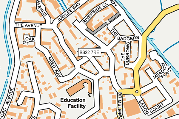 BS22 7RE map - OS OpenMap – Local (Ordnance Survey)