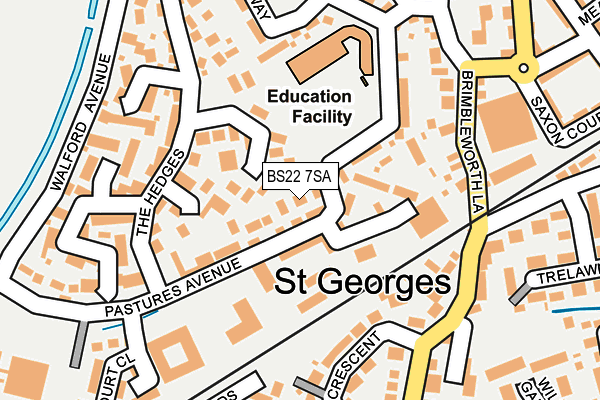 BS22 7SA map - OS OpenMap – Local (Ordnance Survey)