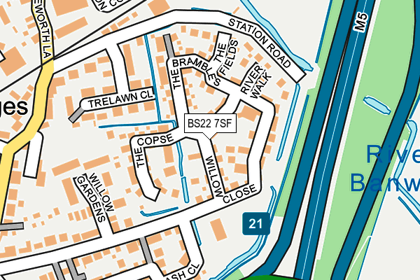BS22 7SF map - OS OpenMap – Local (Ordnance Survey)