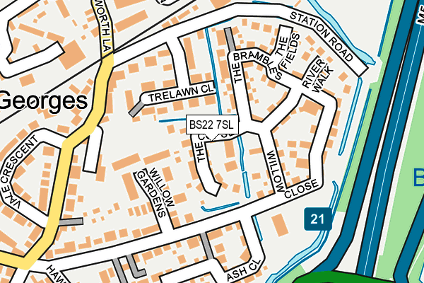 BS22 7SL map - OS OpenMap – Local (Ordnance Survey)