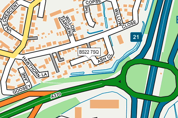 BS22 7SQ map - OS OpenMap – Local (Ordnance Survey)