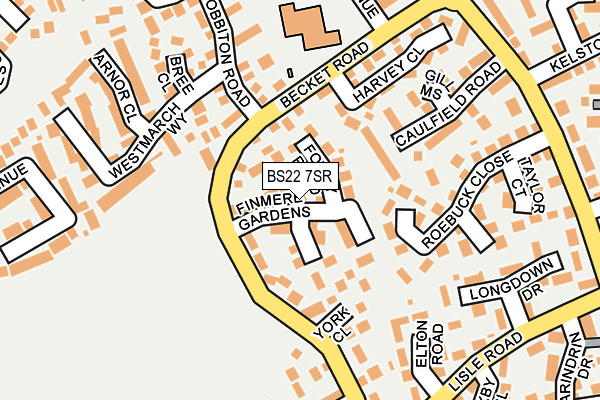 BS22 7SR map - OS OpenMap – Local (Ordnance Survey)