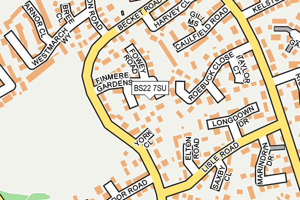 BS22 7SU map - OS OpenMap – Local (Ordnance Survey)