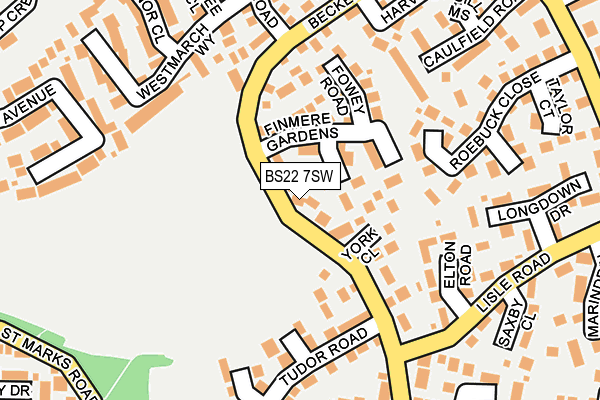 BS22 7SW map - OS OpenMap – Local (Ordnance Survey)