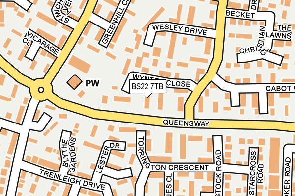 BS22 7TB map - OS OpenMap – Local (Ordnance Survey)