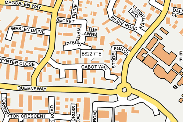 BS22 7TE map - OS OpenMap – Local (Ordnance Survey)