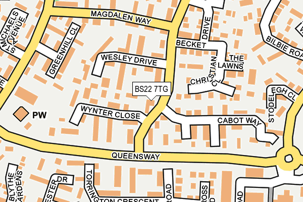 BS22 7TG map - OS OpenMap – Local (Ordnance Survey)