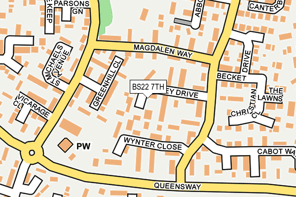 BS22 7TH map - OS OpenMap – Local (Ordnance Survey)