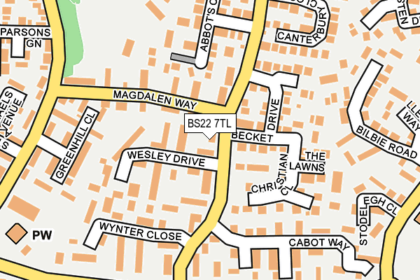 BS22 7TL map - OS OpenMap – Local (Ordnance Survey)