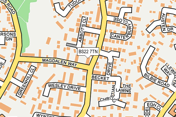 BS22 7TN map - OS OpenMap – Local (Ordnance Survey)