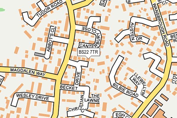 BS22 7TR map - OS OpenMap – Local (Ordnance Survey)