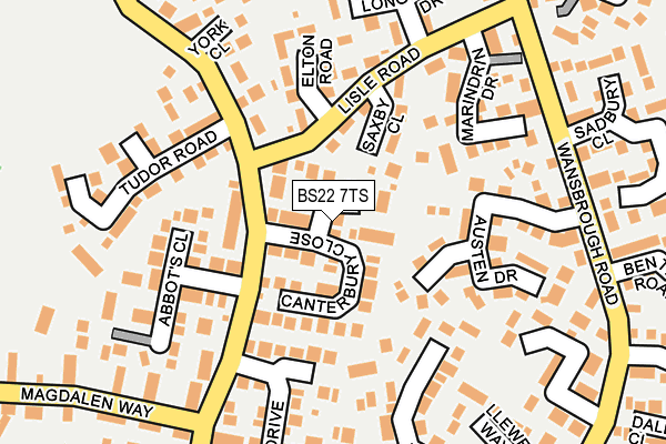 BS22 7TS map - OS OpenMap – Local (Ordnance Survey)
