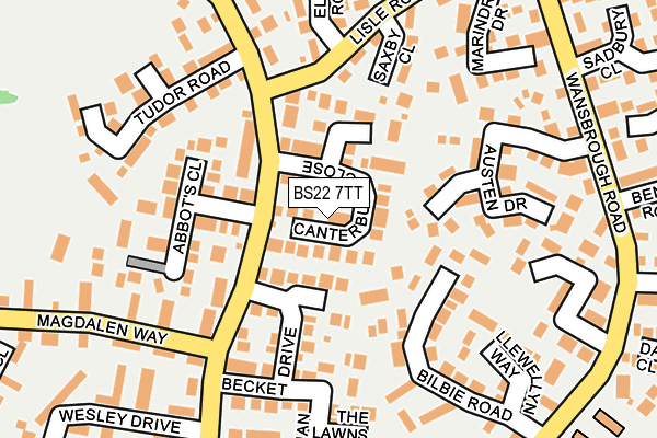 BS22 7TT map - OS OpenMap – Local (Ordnance Survey)