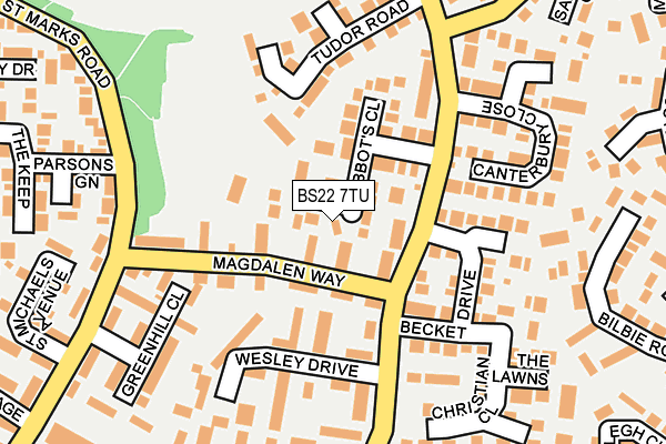 BS22 7TU map - OS OpenMap – Local (Ordnance Survey)