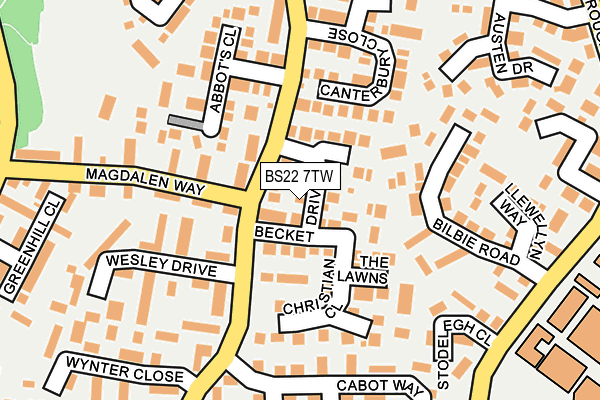 BS22 7TW map - OS OpenMap – Local (Ordnance Survey)