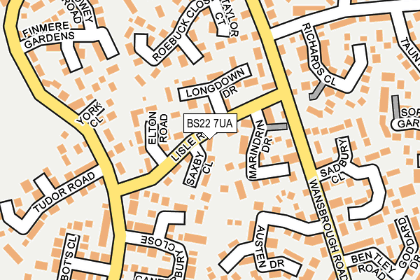 BS22 7UA map - OS OpenMap – Local (Ordnance Survey)