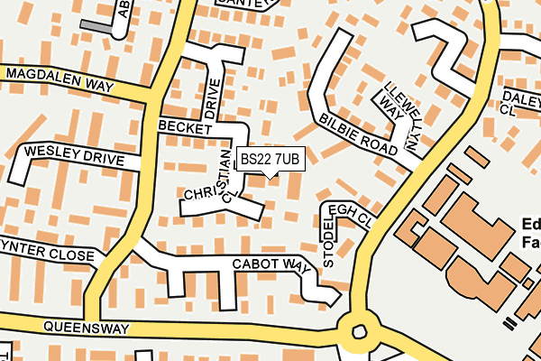 BS22 7UB map - OS OpenMap – Local (Ordnance Survey)