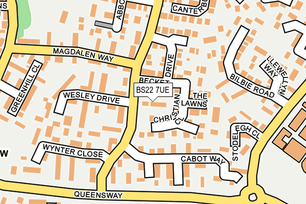 BS22 7UE map - OS OpenMap – Local (Ordnance Survey)
