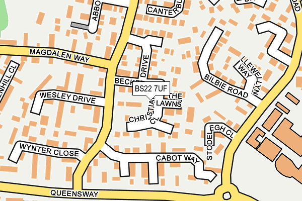 BS22 7UF map - OS OpenMap – Local (Ordnance Survey)