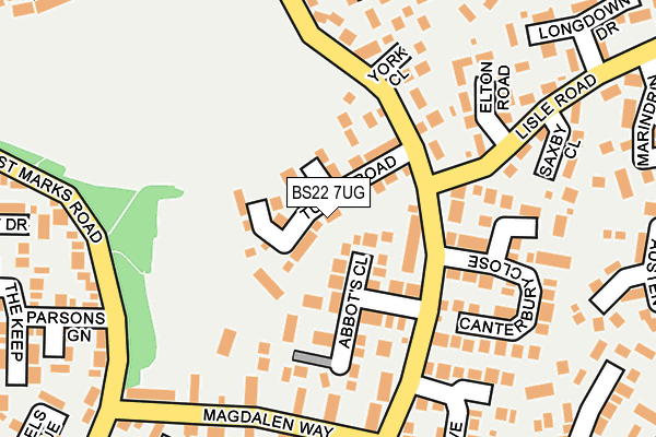 BS22 7UG map - OS OpenMap – Local (Ordnance Survey)