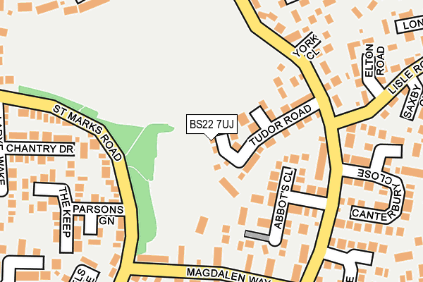 BS22 7UJ map - OS OpenMap – Local (Ordnance Survey)