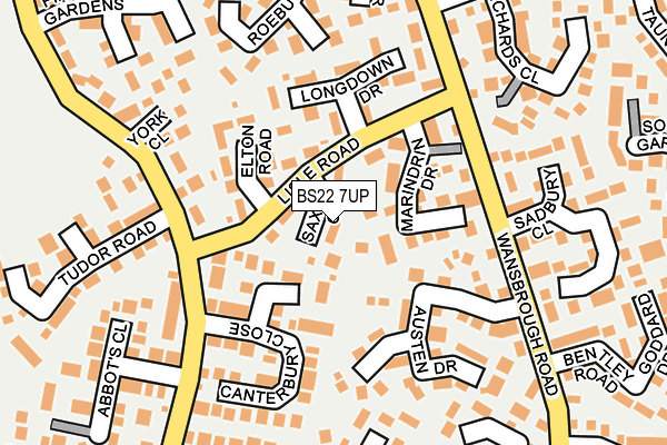 BS22 7UP map - OS OpenMap – Local (Ordnance Survey)