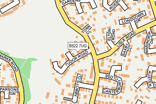 BS22 7UQ map - OS OpenMap – Local (Ordnance Survey)