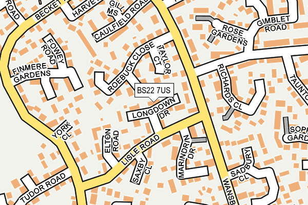 BS22 7US map - OS OpenMap – Local (Ordnance Survey)