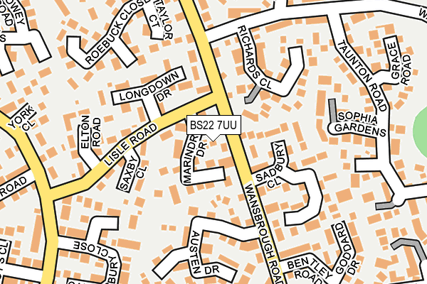 BS22 7UU map - OS OpenMap – Local (Ordnance Survey)