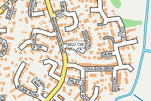 BS22 7XB map - OS OpenMap – Local (Ordnance Survey)