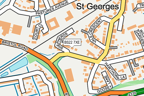 BS22 7XE map - OS OpenMap – Local (Ordnance Survey)