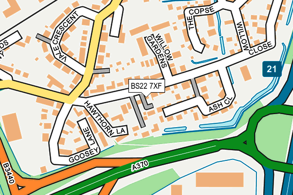 BS22 7XF map - OS OpenMap – Local (Ordnance Survey)