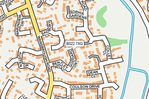 BS22 7XQ map - OS OpenMap – Local (Ordnance Survey)