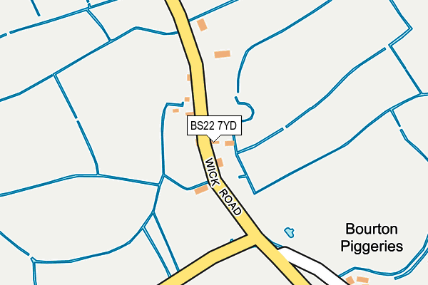 BS22 7YD map - OS OpenMap – Local (Ordnance Survey)
